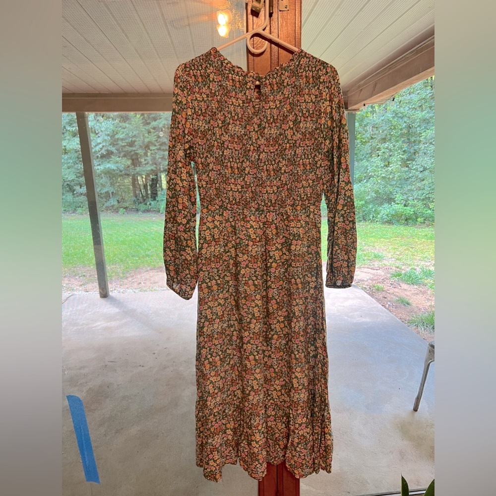 Midi, long sleeve floral dress